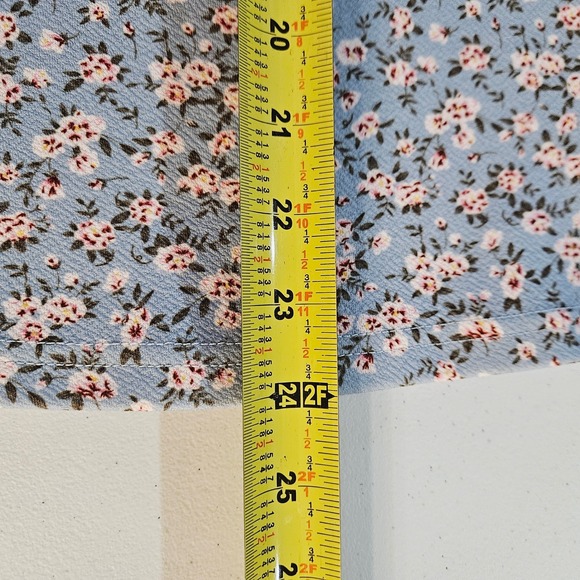 Blue Floral Cottagecore Milkmaid Mini Dress Medium Boho Square Neck Puff‎ Sleeve - Picture 10 of 10